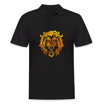 Lion Roar - Männer Poloshirt - Schwarz - Vorne - Kai (181cm)
