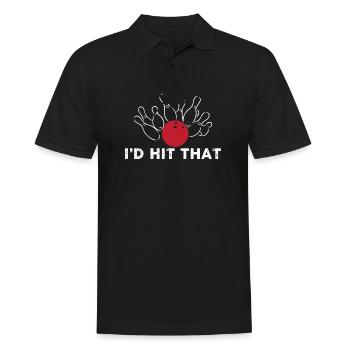 Pin-Hit - Männer Poloshirt - Schwarz - Vorne - Kai (181cm)