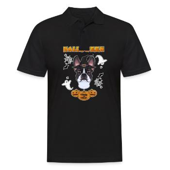 Joyeux Halloween I Dog Lover I Boston Terrier - Polo Homme - noir - Devant - Kai (181cm)