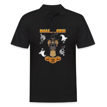 Happy Halloween I Dog Lover I Great Dane - Männer Poloshirt - Schwarz - Vorne - Kai (181cm)