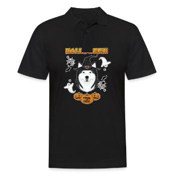 Happy Halloween I Dog Lover I Husky - Men's Polo Shirt - black - Front - Kai (181cm)