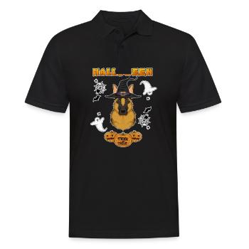 Happy Halloween I Dog Lover I German Shepherd - Men's Polo Shirt - black - Front - Kai (181cm)