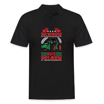 Echte Helden fahren rote Felgen - Männer Poloshirt - Schwarz - Vorne - Kai (181cm)