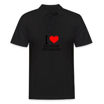 Schwimmen Spruch Lustig I Love Dolphin Swimming - Männer Poloshirt - Schwarz - Vorne - Kai (181cm)