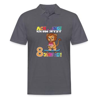Kindergeburtstag Ich Bin Jetzt 8 Jahre - Männer Poloshirt - Anthrazit - Vorne - Nico (186cm)