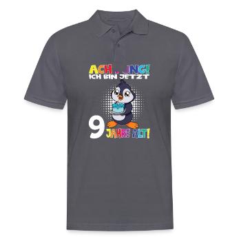 Kindergeburtstag Ich Bin Jetzt 9 Jahre - Männer Poloshirt - Anthrazit - Vorne - Nico (186cm)
