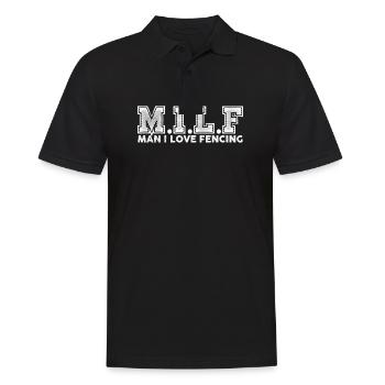 Fechten-Mann - Männer Poloshirt - Schwarz - Vorne - Kai (181cm)
