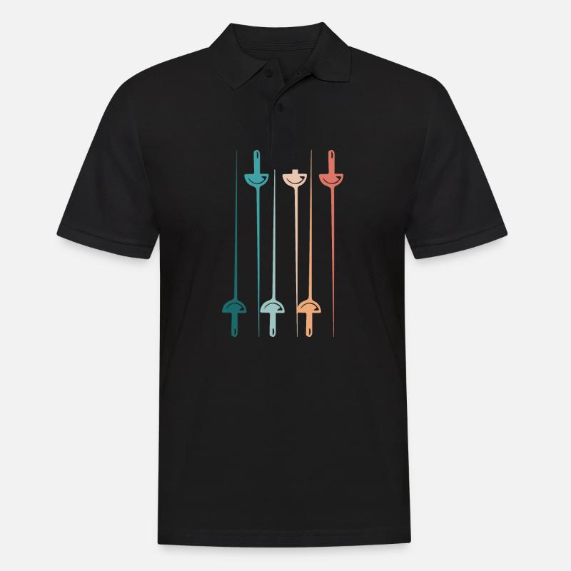 Klassische Schwerter - Männer Poloshirt - Schwarz