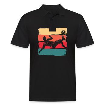 Retro-Kick - Männer Poloshirt - Schwarz - Vorne - Kai (181cm)