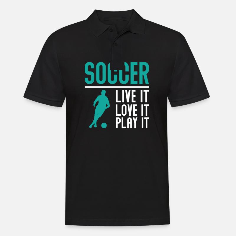 Fußballliebe - Männer Poloshirt - Schwarz
