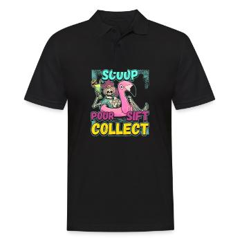 Conception de collecteur de dents fossiles pour un fossile de requin - Polo Homme - noir - Devant - Kai (181cm)