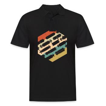Skateboards vintage rétro - Polo Homme - noir - Devant - Kai (181cm)