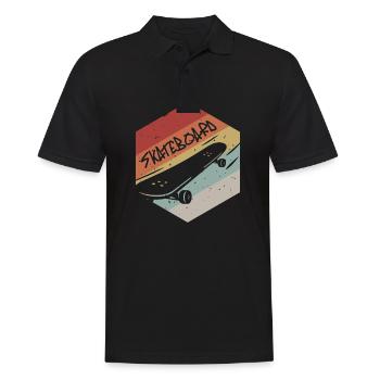 Skateboard Vintage Rétro - Polo Homme - noir - Devant - Kai (181cm)
