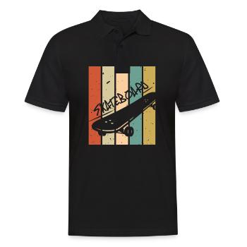 Skateboard Vintage Rétro - Polo Homme - noir - Devant - Kai (181cm)