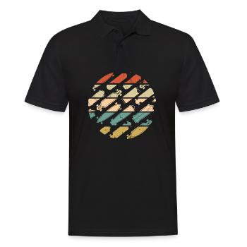 Typen von Skateboards Retro - Männer Poloshirt - Schwarz - Vorne - Kai (181cm)