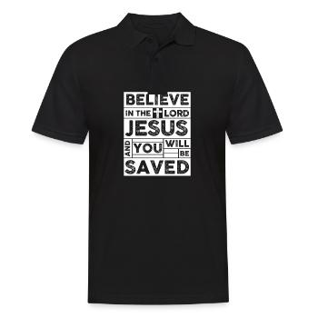 Jesus will save you - Männer Poloshirt - Schwarz - Vorne - Kai (181cm)