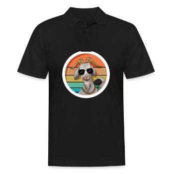 Chèvre rétro cool avec lunettes de soleil - Polo Homme - noir - Devant - Kai (181cm)