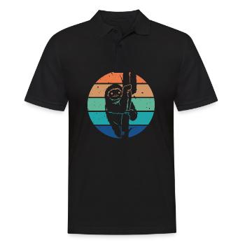 Süßes Retro Vintage Faultier - Männer Poloshirt - Schwarz - Vorne - Kai (181cm)