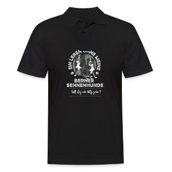 Ein Leben ohne meine Berner Sennenhunde - Männer Poloshirt - Schwarz - Vorne - Kai (181cm)