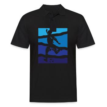 Fussball Score - Männer Poloshirt - Schwarz - Vorne - Kai (181cm)