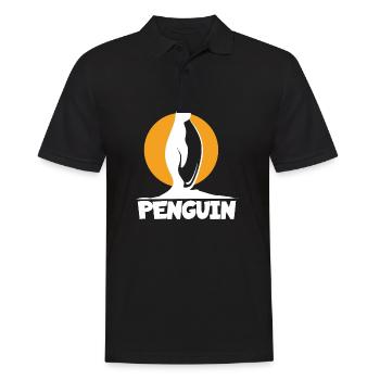 Pinguin-Sonnenuntergang - Männer Poloshirt - Schwarz - Vorne - Kai (181cm)