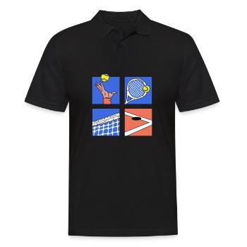 Cool Tennis Designs Tennis Game Cartoon Tournament - Men's Polo Shirt - black - Front - Kai (181cm)
