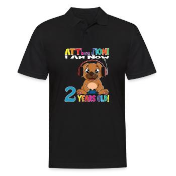 Gaming Dog Attention I Am Now 2 Years Old - Men's Polo Shirt - black - Front - Kai (181cm)