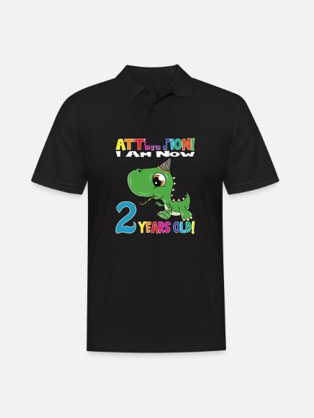 Dino Boy Attenzione ora ho 2 anni - Polo da uomo - nero
