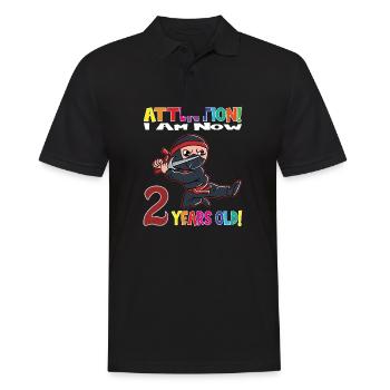 Ninja Boy Attention I Am Now 2 Years Old - Men's Polo Shirt - black - Front - Kai (181cm)