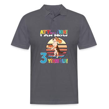 Dog Attention I Am Now 3 Years Old - Männer Poloshirt - Anthrazit - Vorne - Nico (186cm)