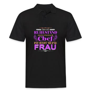 Ruhestand - Männer Poloshirt - Schwarz - Vorne - Kai (181cm)