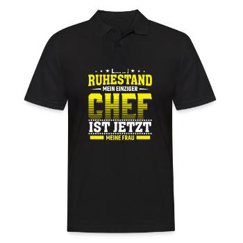 Pension Rente - Männer Poloshirt - Schwarz - Vorne - Kai (181cm)