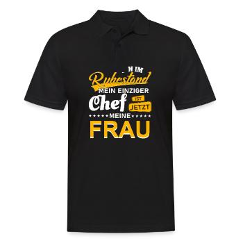 Ruhestand chef frau Pension Spruch Geschenk - Männer Poloshirt - Schwarz - Vorne - Kai (181cm)