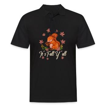 Dear Squirrels Thanksgiving Autumn All of You - Men's Polo Shirt - black - Front - Kai (181cm)