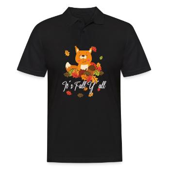 Dear Squirrels Thanksgiving Autumn All of You - Men's Polo Shirt - black - Front - Kai (181cm)