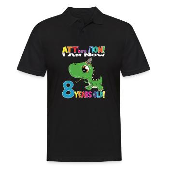 Dino Boy Anniversaire J’ai maintenant 8 ans - Polo Homme - noir - Devant - Kai (181cm)