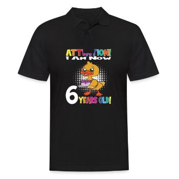 Anniversaire de canard J'ai maintenant 6 ans - Polo Homme - noir - Devant - Kai (181cm)