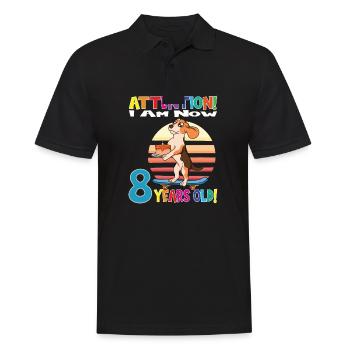 Dog Birthday I Am Now 8 Years Old - Männer Poloshirt - Schwarz - Vorne - Kai (181cm)