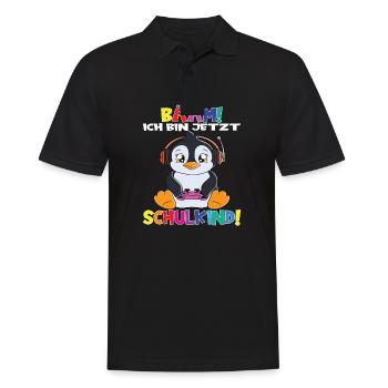 Bääm! Ich Bin Jetzt Schulkind Einschulung - Männer Poloshirt - Schwarz - Vorne - Kai (181cm)