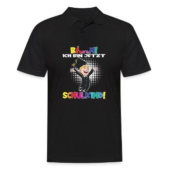 Bääm! Ich Bin Jetzt Schulkind Einschulung - Männer Poloshirt - Schwarz - Vorne - Kai (181cm)