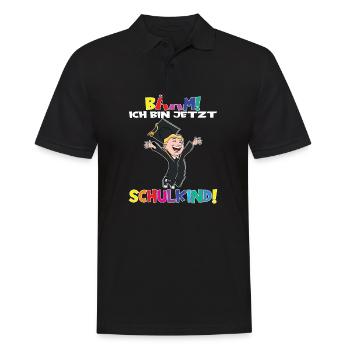Bääm! Ich Bin Jetzt Schulkind Einschulung - Männer Poloshirt - Schwarz - Vorne - Kai (181cm)