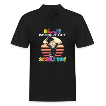 Bääm! Ich Bin Jetzt Schulkind Einschulung - Männer Poloshirt - Schwarz - Vorne - Kai (181cm)