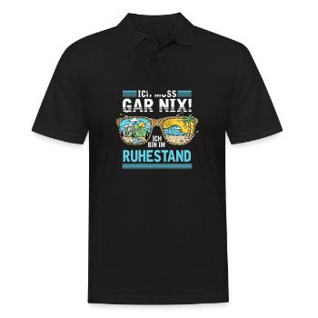 Bin im Ruhestand - Männer Poloshirt - Schwarz - Vorne - Kai (181cm)
