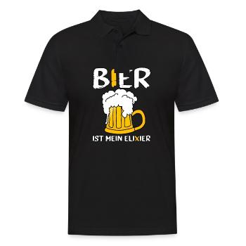 Bier ist mein Elixier Spruch Party Fest Oktober - Männer Poloshirt - Schwarz - Vorne - Kai (181cm)