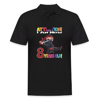Ninja Birthday I Am Now 8 Years Old - Männer Poloshirt - Schwarz - Vorne - Kai (181cm)
