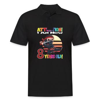 Ninja Birthday I Am Now 8 Years Old - Männer Poloshirt - Schwarz - Vorne - Kai (181cm)