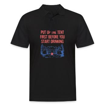 Put up the Tent First Camping Beer Lover Camper - Männer Poloshirt - Schwarz - Vorne - Kai (181cm)