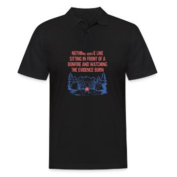 Watching the Evidence Burn Camping Funny Camper - Men's Polo Shirt - black - Front - Kai (181cm)
