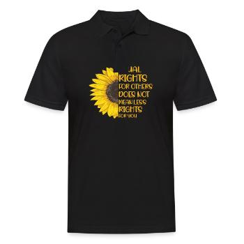 L’égalité des droits pour autrui ne signifie pas moins de droits - Polo Homme - noir - Devant - Kai (181cm)