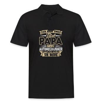 Automechaniker - Männer Poloshirt - Schwarz - Vorne - Kai (181cm)